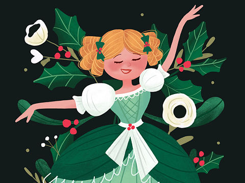 临摹水粉风格插画过程图【moon.F】