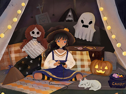 万圣节🎃（个人主页-ZMzEwMzE0MTY=） - 商业插画 - 站酷设计师Keira_原创素材 - 站酷ZCOOL
