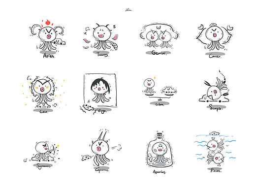小插画丨章叨叨之十二星座