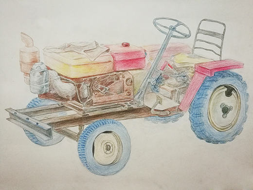 彩铅 拖拉机（个人主页-ZMTc5ODY5MDA=） - 绘画 - 站酷设计师贞元原创素材 - 站酷ZCOOL