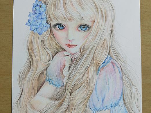 彩铅手绘人偶。