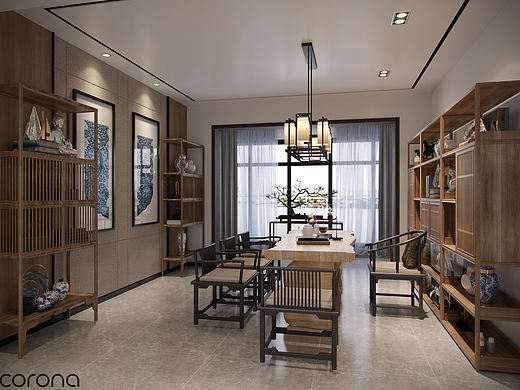 一组家装茶室表现