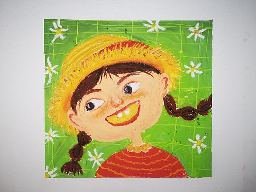 第一幅油画棒《夏天小女孩》