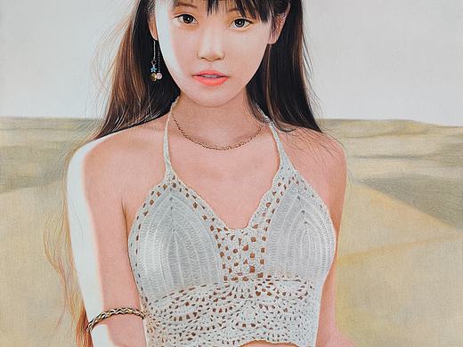 《沙漠少女》二月的彩铅（个人主页-ZNDMxODY4MjA=） - 绘画 - 站酷设计师独行独行原创素材 - 站酷ZCOOL