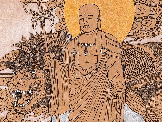 大愿除盖障地藏王菩萨 钢笔画