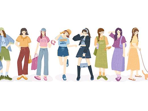 原创 | 夏日女孩-扁平风人物练习