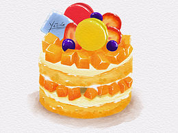 procreate｜芒果蛋糕