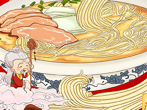 马家大爷牛肉面插画（已商用）