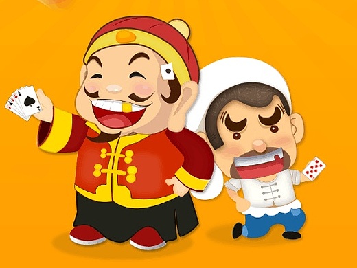 斗地主 手绘原创人物