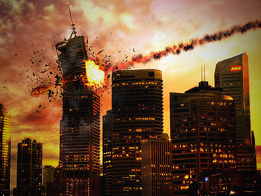 火星撞击大厦（个人主页-ZMTg3OTg3MzI=） - 海报 - 站酷设计师GrDesigner原创素材 - 站酷ZCOOL