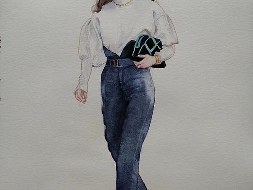水彩时装插画
