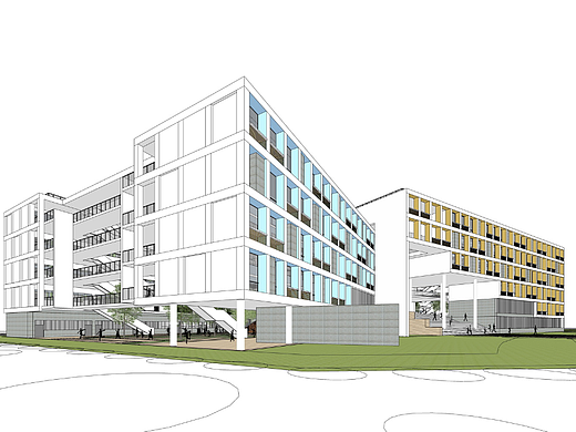 万科云城学校SU模型下载