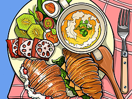 IPAD手绘练习||《早餐2》