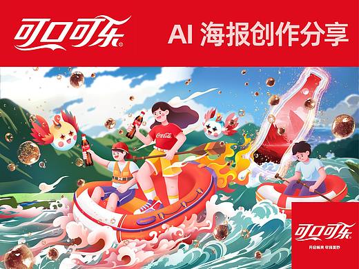可口可乐 | 放飞时刻，畅爽漂流海报创作分享