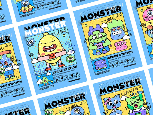 DAY14 ： 小怪兽总结（个人主页-ZNjE2ODAzNzY=） - 创作习作 - 站酷设计师爱画画的汽水_原创素材 - 站酷ZCOOL