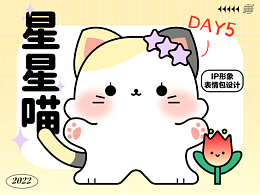 DAY 5 插畫六十天打卡 | IP表情包設計——星星喵