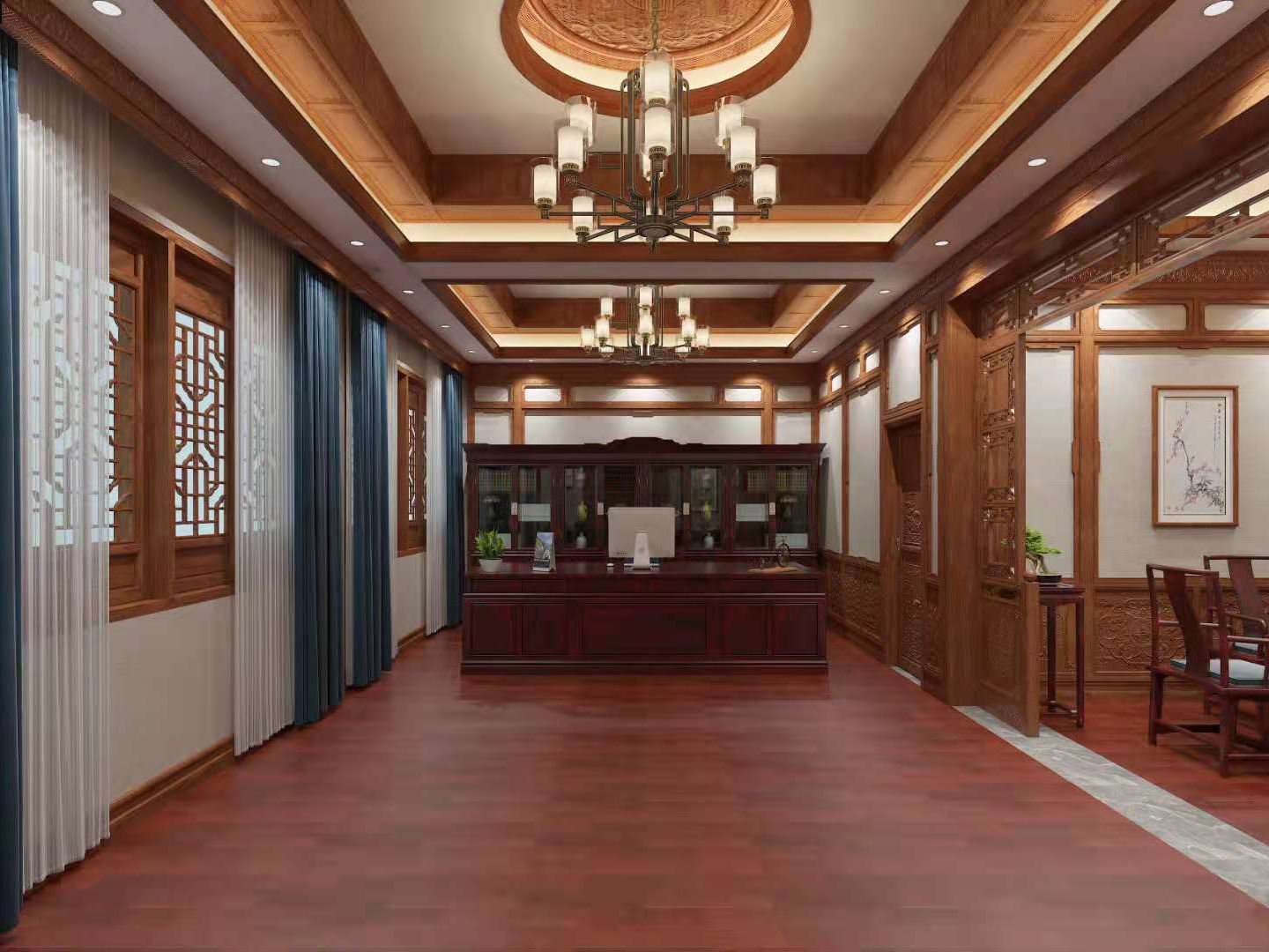 2018红木家具客厅图片-房天下装修效果图