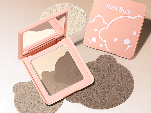 皮可熊PinkBear 少女 口红腮红唇釉料体图 美妆静物
