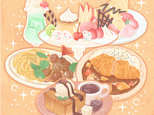 上半年个人插画总结【美食插画】