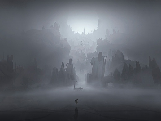 冰雪覆盖的小镇