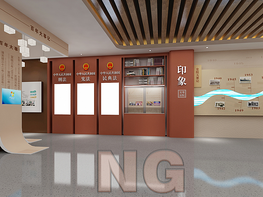 法院文化展示馆设计3D效果图