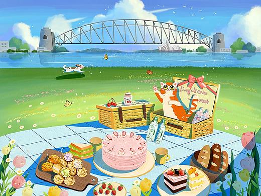 Daydream Sweet甜品店包装插画