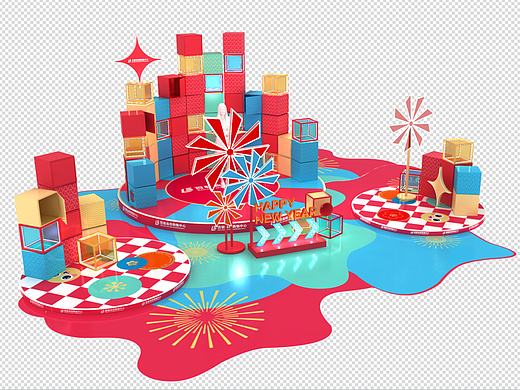 新年美陈（个人主页-ZNjQxMjQzMzY=） - 其他空间 - 站酷设计师张两全原创素材 - 站酷ZCOOL