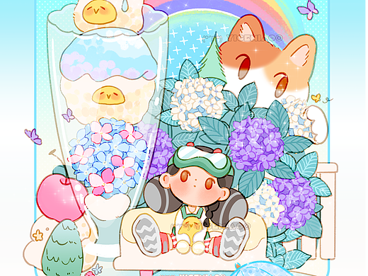 复古糖果色插画合集