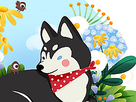 修狗那么可爱~拿来画画多好