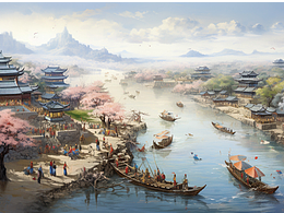 河上赶集古代市集