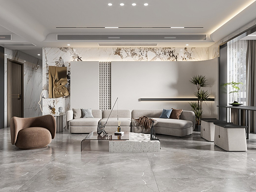 现代轻奢客餐厅效果图表现