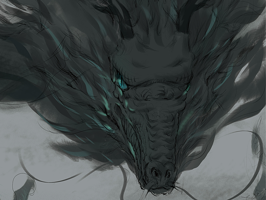 【上古神兽】    水墨【青龙】