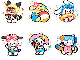 卡通手绘Q版三丽鸥夏日系列