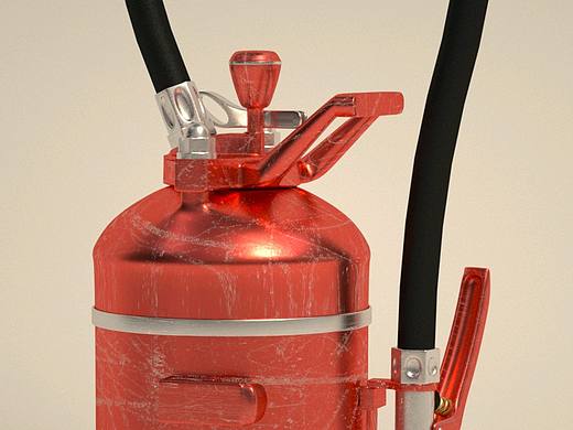 一个有点划痕的灭火器