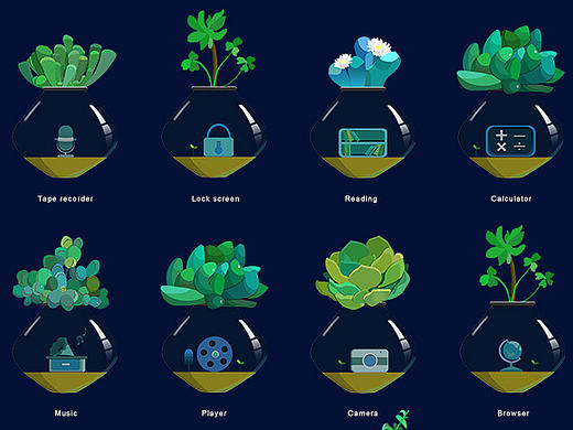 多肉植物icon App界面 主题icon瀑布流 