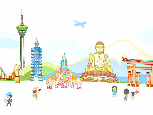 建筑、景点什么的插画~