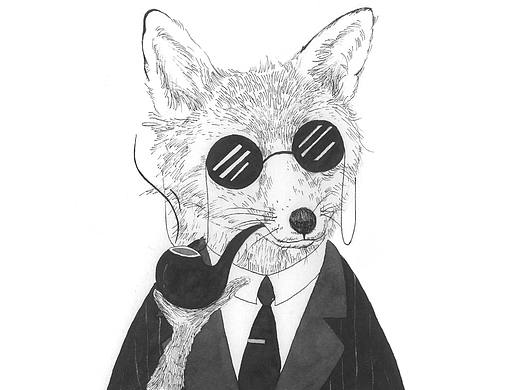 黑白动物插画