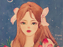 少女与花