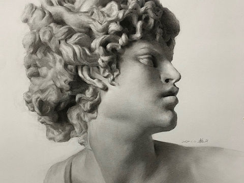 人物雕塑素描表现