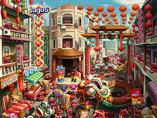 年历瑞士糖新春大庙会（个人主页-ZMzc4MjQwOA==） - 商业插画 - 站酷设计师探险家计划鱼仔原创素材 - 站酷ZCOOL