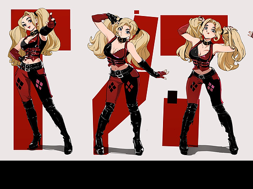 练习-harley quinn 哈利奎恩小丑女系列
