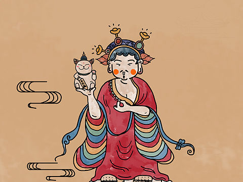 敦煌Q版可爱财神