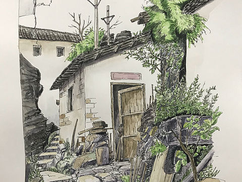 水彩建筑