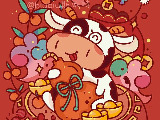 牛牛送福（個人主頁-ZNTAwOTI4MTI=） - 創(chuàng)作習(xí)作 - 站酷設(shè)計師biubiu斯威特原創(chuàng)素材 - 站酷ZCOOL