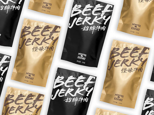 热思设计®食肉怪牛肉干食品包装设计