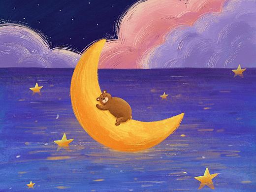 晚安，小熊（個人主頁-ZNDU0OTY3MzY=） - 兒童插畫 - 站酷設(shè)計(jì)師啊哈是大可呀原創(chuàng)素材 - 站酷ZCOOL