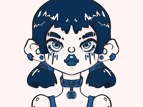 酷酷的蓝色调女孩（个人主页-ZNjE1ODc5NTY=） - 其他平面 - 站酷设计师Echo李爱口原创素材 - 站酷ZCOOL