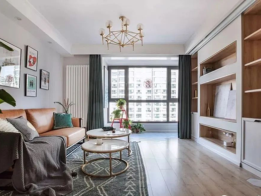 75㎡简约风两居室，一进门就被玄关隔断惊艳到了！