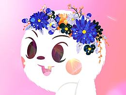 戴花环的兔子
