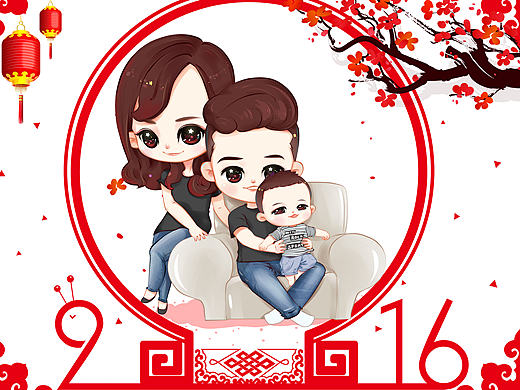 很温馨的一家三口呐（个人主页-ZMTQ5MDg3NDA=） - 儿童插画 - 站酷设计师前方有雷原创素材 - 站酷ZCOOL